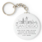 San Diego, CA Stylized Skyline | Custom Slogan