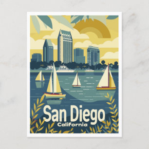 San Diego CA - View Across the Bay Save the Date Postcard