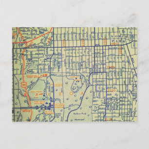 San Diego, CA Vintage Map Postcard