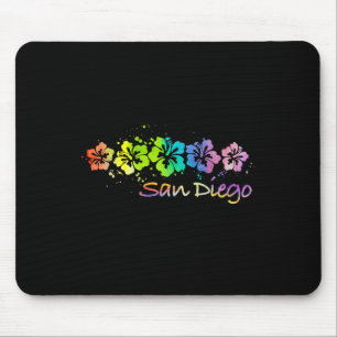 San Diego, Ca Watercolor Beach &amp; Surf  Mouse Mat