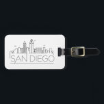 San Diego, Cali Stylised City Skyline Luggage Tag<br><div class="desc">A unique luggage tag representing the beautiful city of San Diego,  California.  This tag features a stylised illustration of the city's unique skyline with its name underneath.</div>