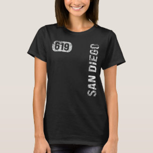 San Diego California 619 Area Code Vintage Retro T-Shirt