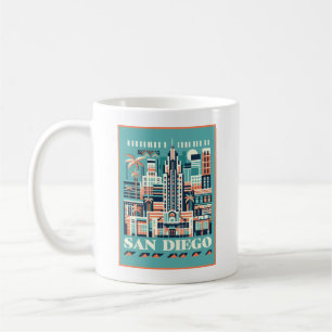 San Diego California Art Deco Coffee Mug