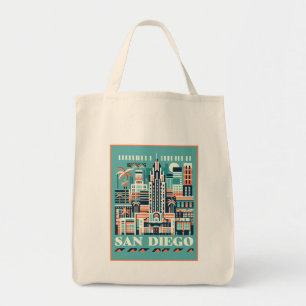 San Diego California Art Deco Tote Bag