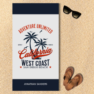 San Diego California Beach Funny Beach Towel