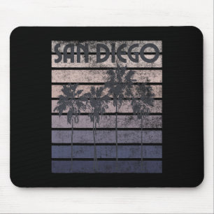 San Diego California Beach Summer Vacation Vintage Mouse Mat