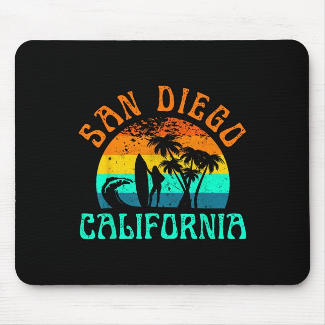 San Diego California Beach Surf Summer Vacation Gi Mouse Mat (Front)