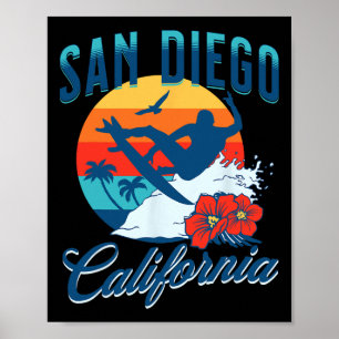 San Diego California Beach Surf Summer Vacation Vi Poster