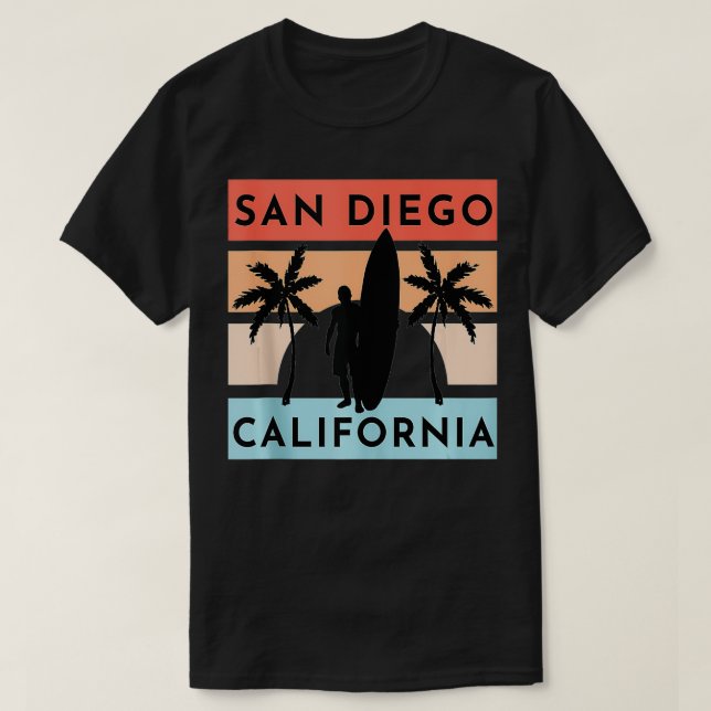 San Diego California Beach Surf Summer Vacation Vi T-Shirt (Design Front)