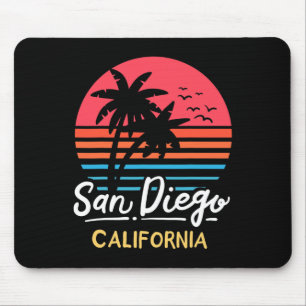 San Diego California Beach Vacation Vintage Mouse Mat