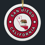 San Diego California Ceramic Tree Decoration<br><div class="desc">San Diego California</div>