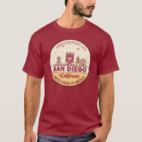 San Diego California City Skyline Emblem