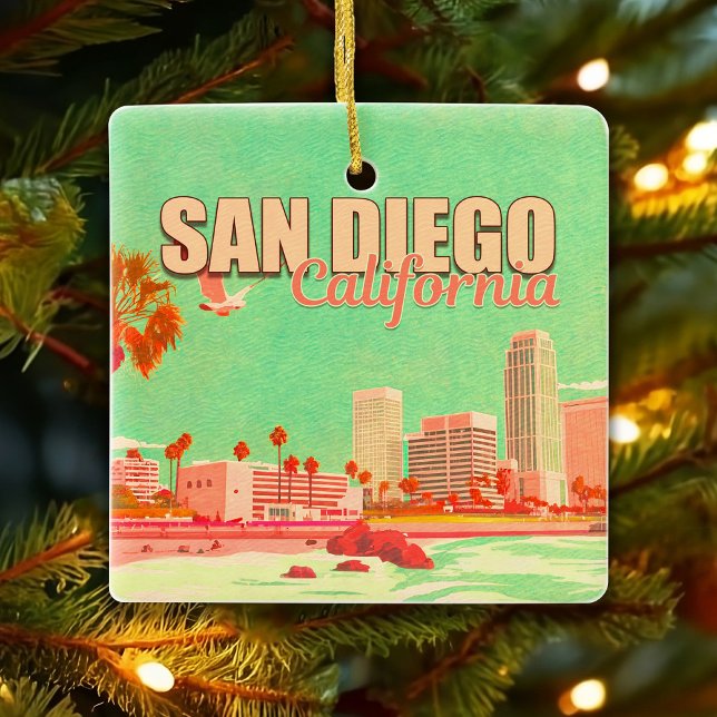 San Diego California Downtown Souvenirs 1950s Ceramic Ornament (Creator Uploaded)