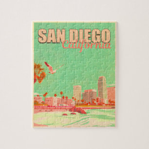 San Diego California Downtown Souvenirs 1950s Jigsaw Puzzle