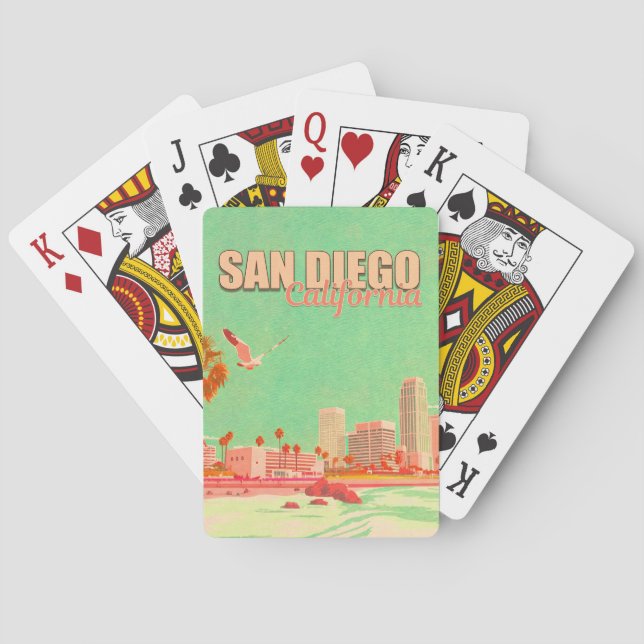 San Diego California Downtown Souvenirs 1950s Playing Cards (Back)