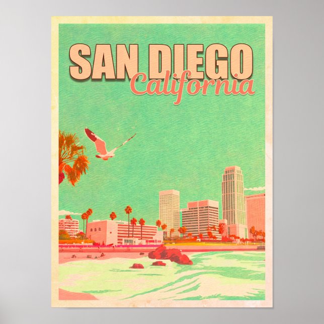 San Diego California Downtown Souvenirs 1950s Poster (Front)