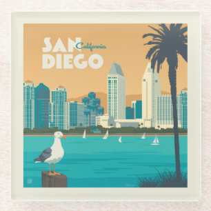 San Diego, California Glass Coaster