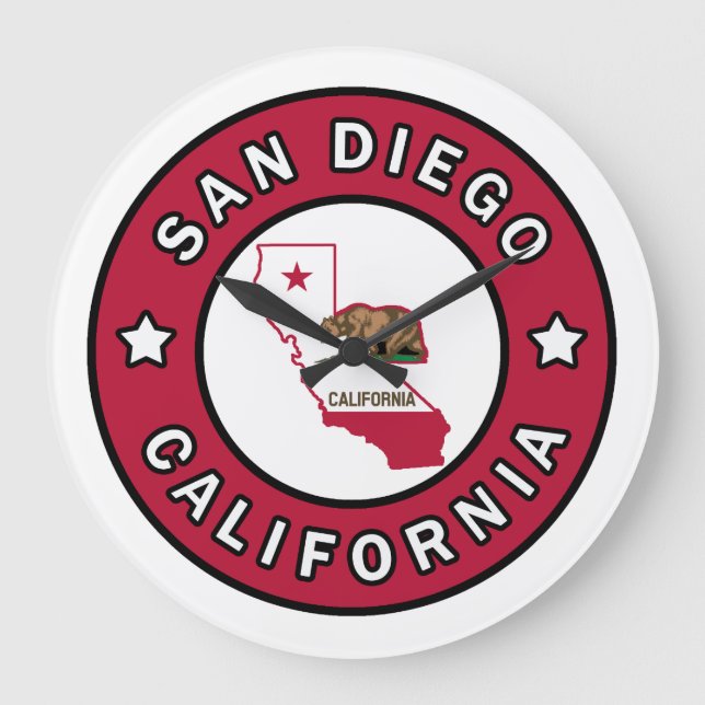 San Diego California Large Clock (Front)