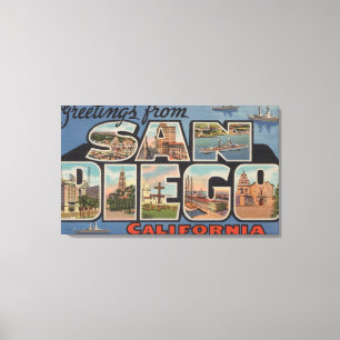 San Diego, California - Large Letter Scenes 2 Canvas Print
