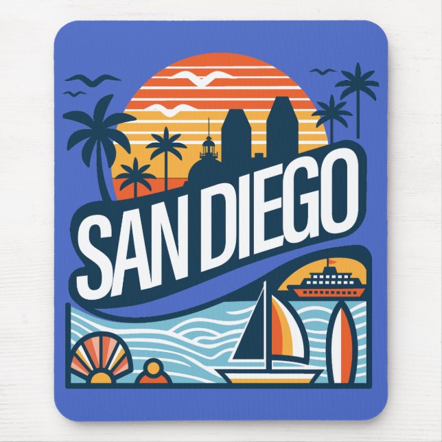 San Diego California Mouse Mat (Front)