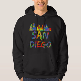 San Diego California Paint Splatter Vintage CA Hoodie