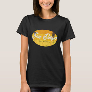 San Diego California Palm Trees On Retro Vintage S T-Shirt