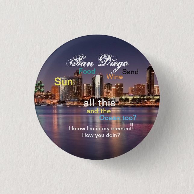 San Diego, California Pin (Front)