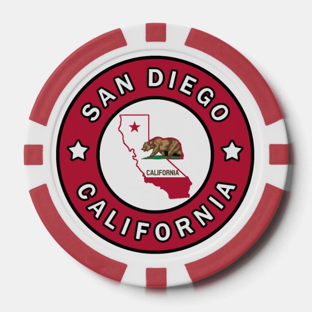 San Diego California Poker Chips (Front)