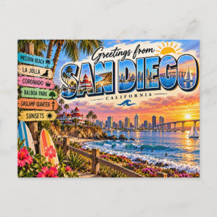 San Diego California Postcard