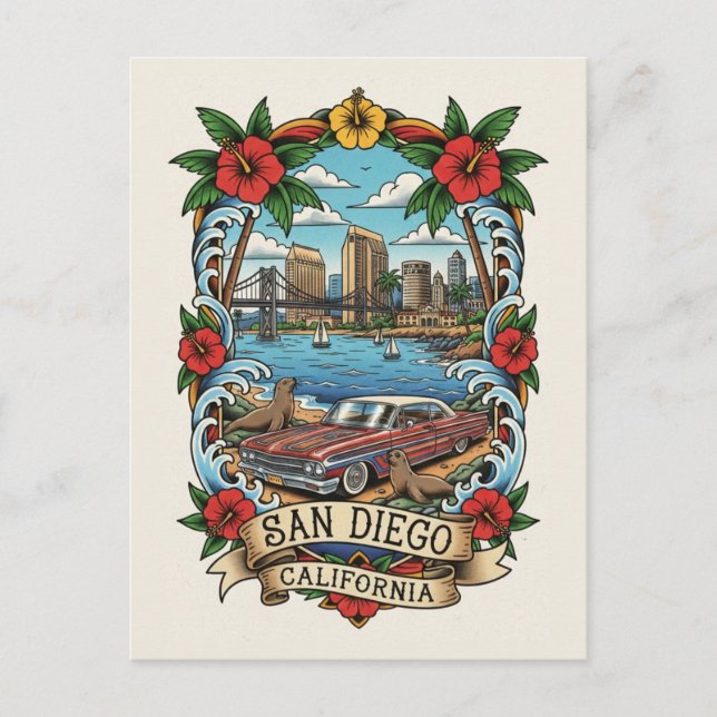 San Diego California Postcard (Front)