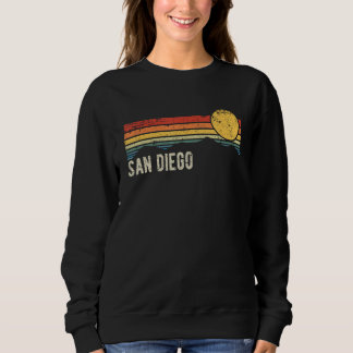 San Diego California Retro Sunset Distressed Style Sweatshirt