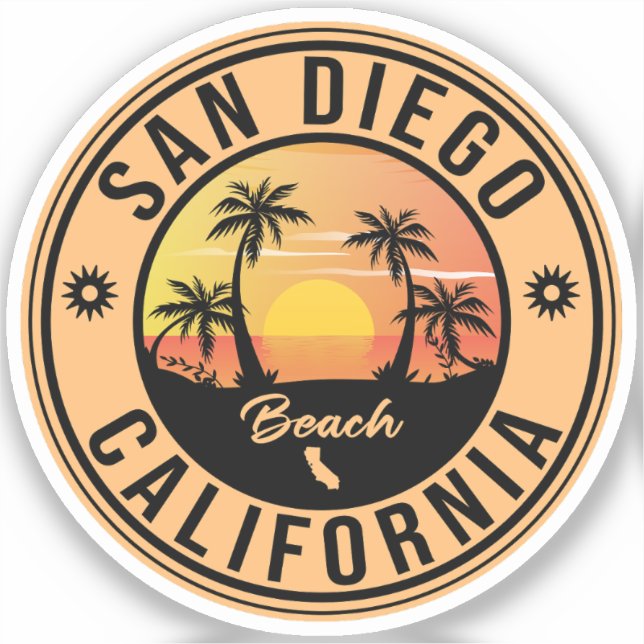 San Diego California Retro Sunset Souvenirs 80s (Front)