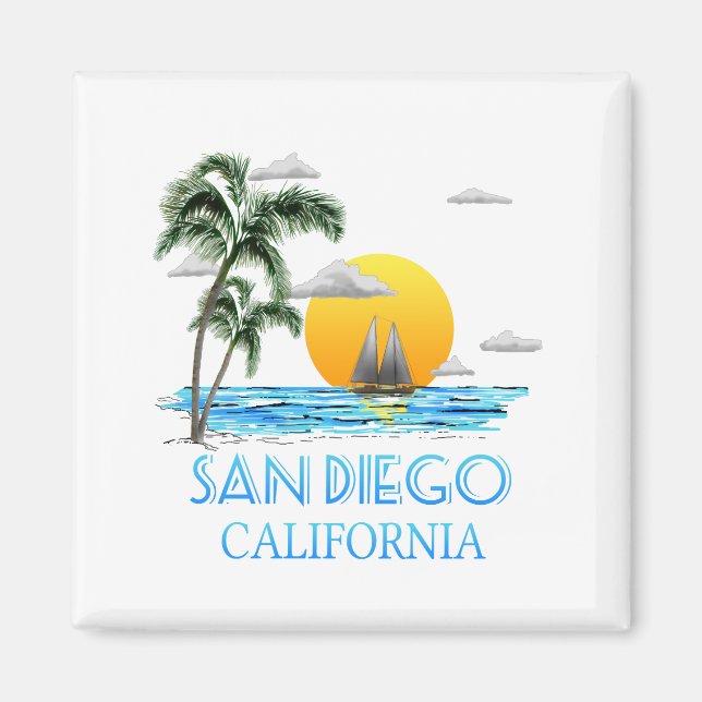 San Diego California Sailing Magnet (Front)