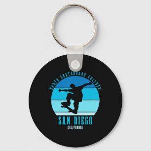 San Diego California Skateboarder Urn Skateboardin Key Ring