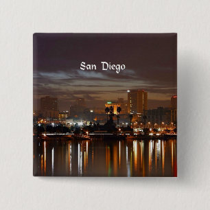 San Diego, California skyline 15 Cm Square Badge