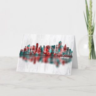 San Diego California Skyline Holiday Card