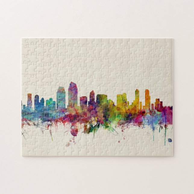 San Diego California Skyline Jigsaw Puzzle (Horizontal)