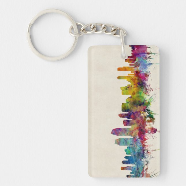 San Diego California Skyline Key Ring (Front)