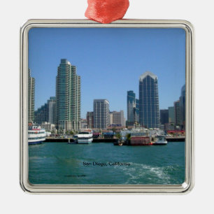 San Diego, California Skyline Metal Tree Decoration