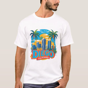San Diego California Skyline–Modern Cityscape Art T-Shirt
