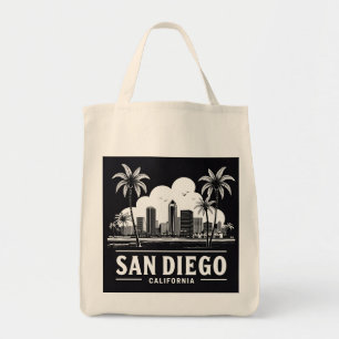 San Diego California Skyline Tote Bag