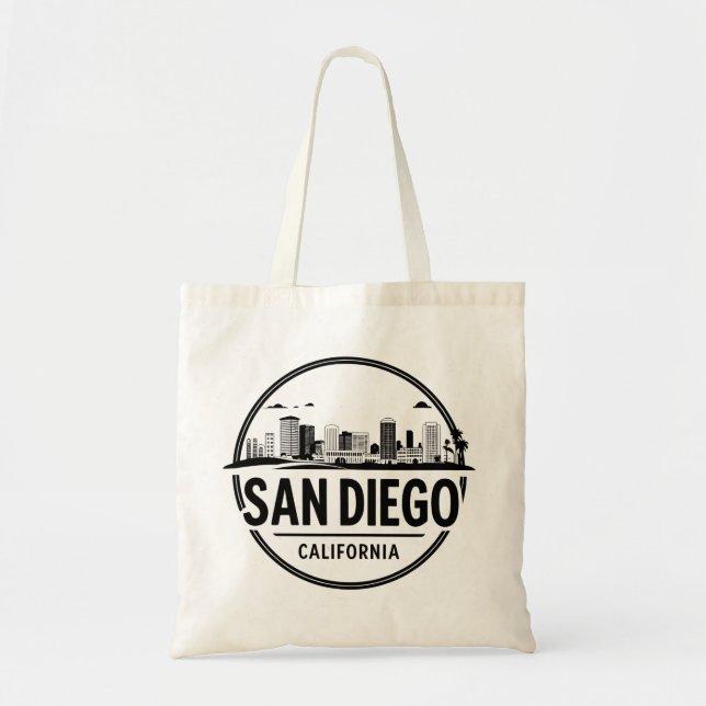 San Diego California Skyline Tote Bag (Front)