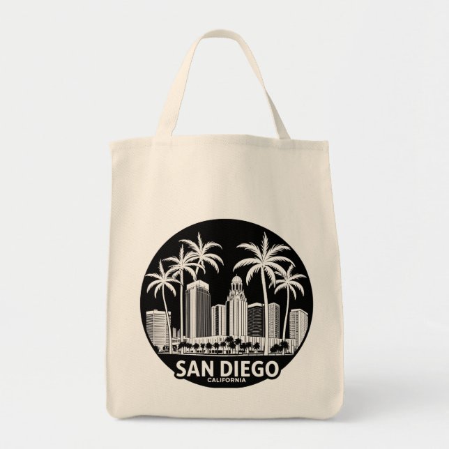 San Diego California Skyline Tote Bag (Front)