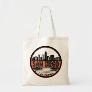 San Diego California Skyline Tote Bag