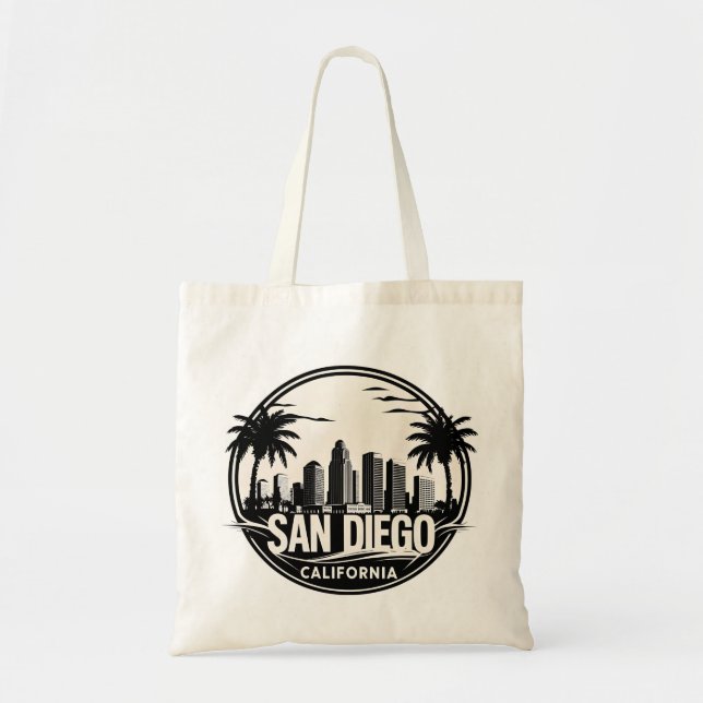 San Diego California Skyline Tote Bag (Front)
