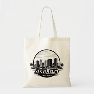 San Diego California Skyline Tote Bag