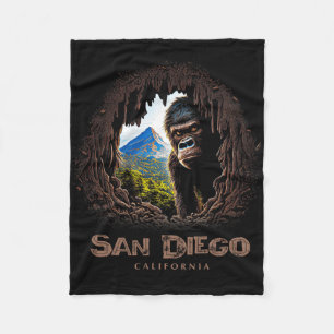 San Diego California Souvenir Hiking  Fleece Blanket