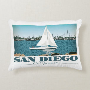 San Diego, California Spanish Landing Decorative Cushion