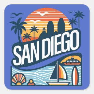 San Diego California Square Sticker