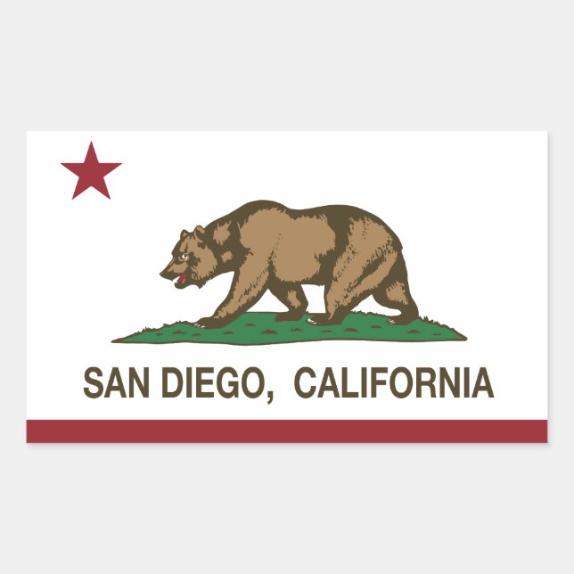 San Diego California state flag Rectangular Sticker (Front)